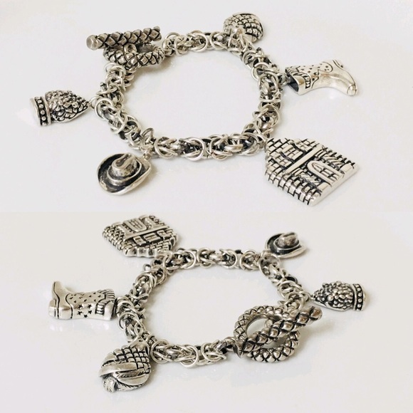 Dian Malouf Sterling Silver Chain Charm Bracelet - Picture 2 of 8